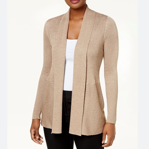 JM collection golden open cardigan size 12W (0X) - Picture 1 of 11